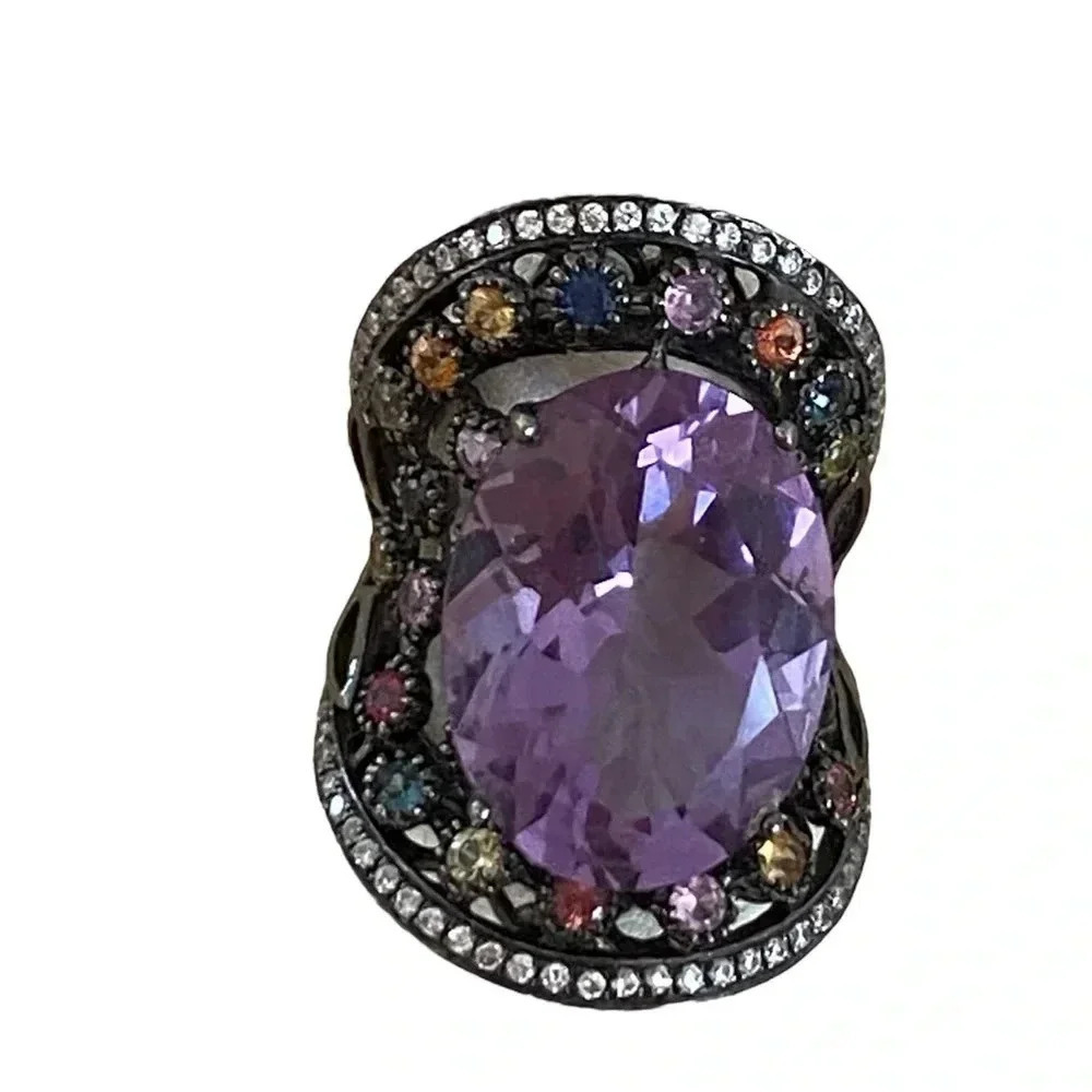 High End Unique Rhinestone Cocktail Ring